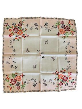 Burberry Floral Cotton Handkerchief Pink White NWOT Japan